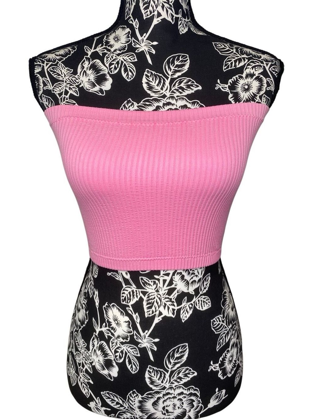 Hippie Rose Ribbed Seamless Tube Top Stretch Bandeau Crop Y2K Festival Boho